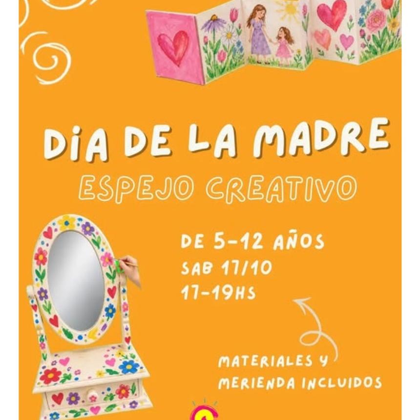 Propuesta de espejo creativo decorado con flores y colores