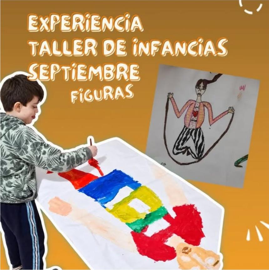 Un niño explorando colores y figuras en el taller de infancias